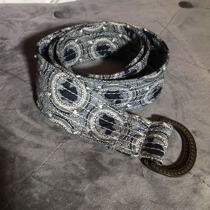 J crew black and white ribbon belt